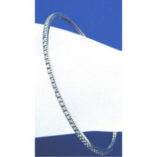 A Blue Sapphire 3.50TW 14KT White Gold bracelet with diamonds on it.