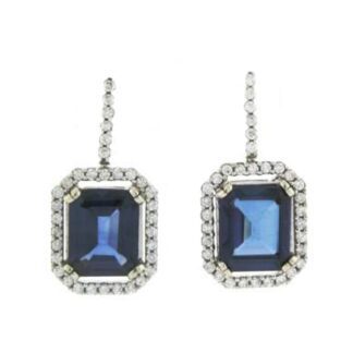 Sapphire & Diamond Earrings in 14KT Gold