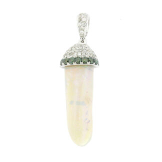 83372 Unique Opal & Diamond Pendant in 14KT White Gold