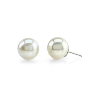 1010505 10-11mm White Pearl Earrings Studs in 14KT