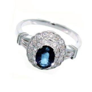 61505S Vintage Sapphire & Diamond Ring in 14KT Gold