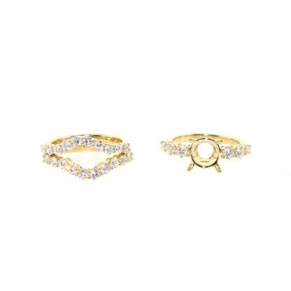 Wedding Set with Diamonds in 14KT Yellow Gold