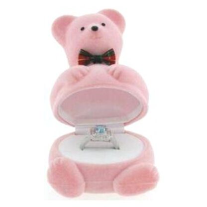 Pink Teddy Bear Ring Box
