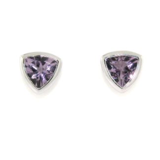 Lavender Sapphire Stud Earrings in 10KT Gold