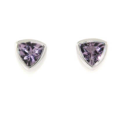 Lavender Sapphire Stud Earrings in 10KT Gold