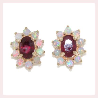 Ruby & Opal Earrings in 10KT Gold