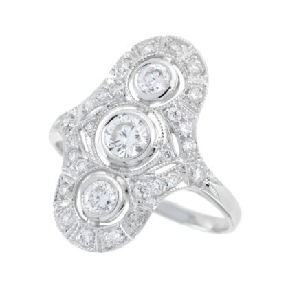 151715 Vintage Diamond Ring in 14KT White Gold