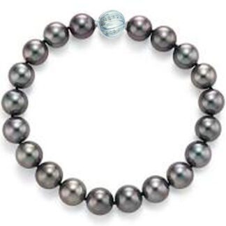 173503 Tahitian Pearl & Diamond Bracelet with 18KT Gold Clasp
