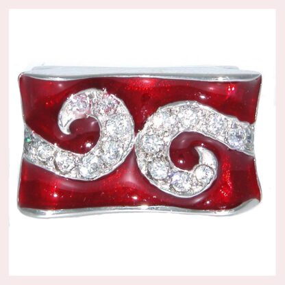 A red and white square with diamonds on it.