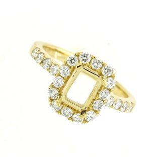 Semi Mount with Diamonds in 14KT Yellow Gold