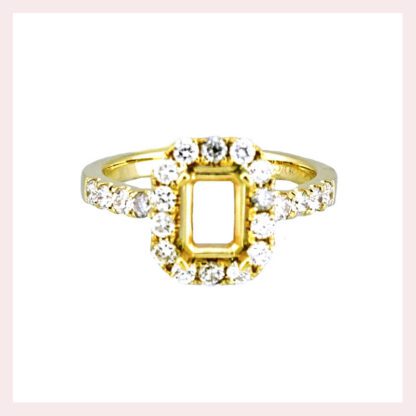 Semi Mount with Diamonds in Gold