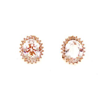 1023417M Morganite & Diamond Earrings in 14KT Rose Gold