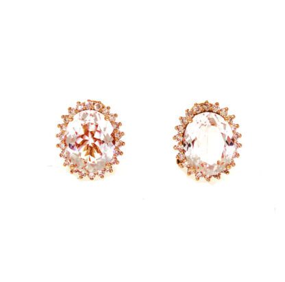 1023417M Morganite & Diamond Earrings in 14KT Rose Gold