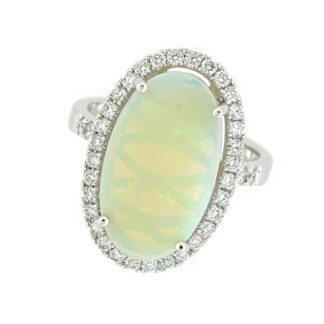 Australian Opal & Diamond Ring in 14KT Gold