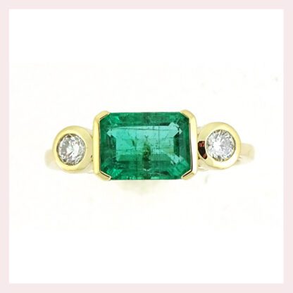 Emerald & Diamond Ring in Gold