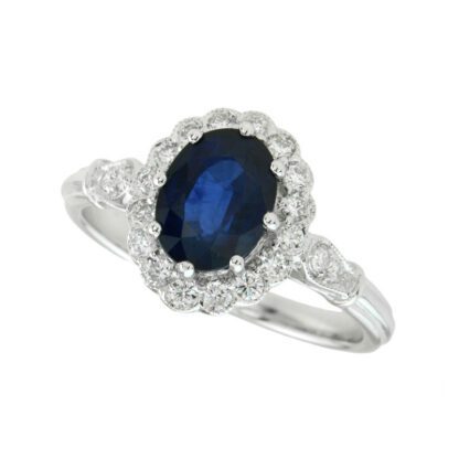 2861S Vintage Sapphire & Diamond Ring in 14KT Gold