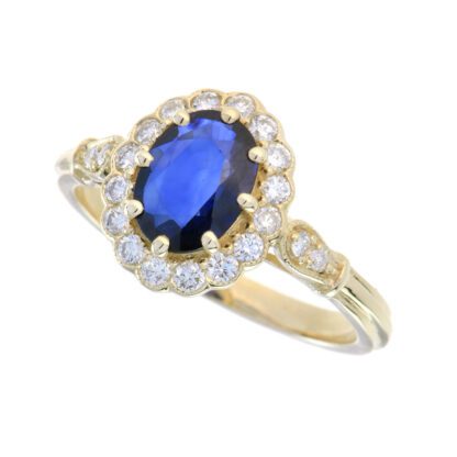2861S Vintage Sapphire & Diamond Ring in 14KT Gold