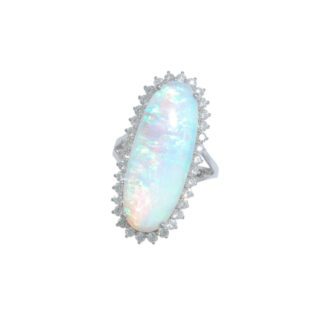 883212O-W Australian Opal & Diamond Ring in 14KT Gold