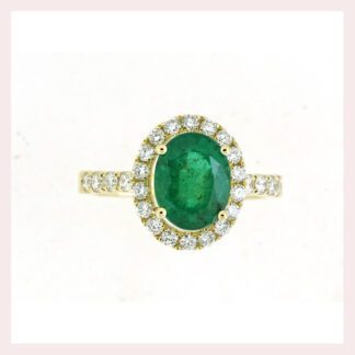 Emerald & Diamond Ring in Gold