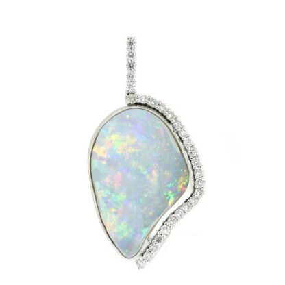 Opal & Diamond Pendant in 14KT Gold