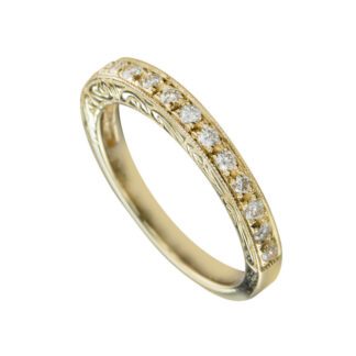 Wedding Band with Diamonds in 14KT Gold