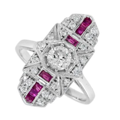 Ruby & Diamond Ring in 14KT White Gold