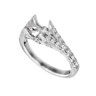 409819 Semimount with Diamonds in 14KT White Gold