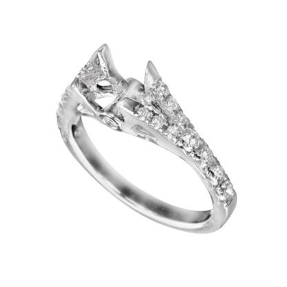 409819 Semimount with Diamonds in 14KT White Gold