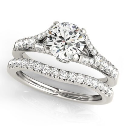 Wedding Set with Diamonds in 14KT White Gold