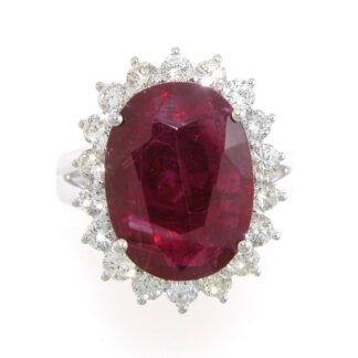 Burmese Ruby & Diamond Ring