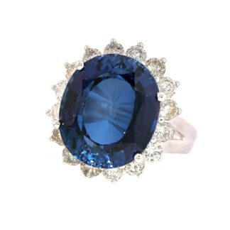 97735S Sapphire & Diamond Ring in 14KT White Gold