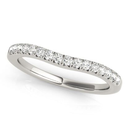Contoured Band with Diamonds in 14KT White Gold