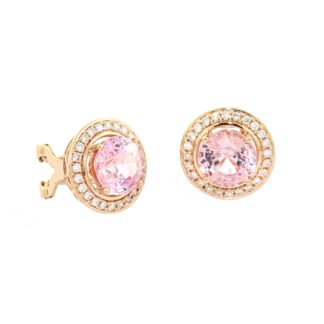 Morganite & Diamond Earrings in 14KT Rose Gold