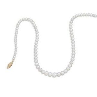 Fresh Water 18" Pearl Necklace in 14KT Yellow Gold