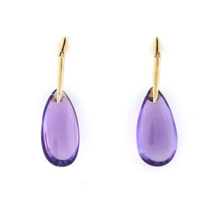 Slab Amethyst Earrings in 14KT Rose Gold