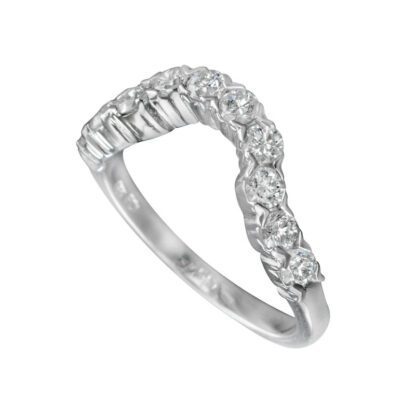 Wedding Band with Diamonds Set in 14KT White Gold