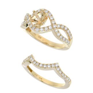 437020-Y Diamond Wedding Set in 14KT Yellow Gold