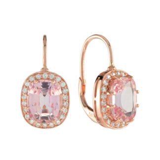 20521M Morganite & Diamond Earrings in 14KT Rose Gold