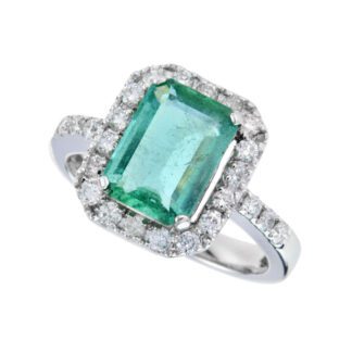 4465E Vintage Emerald & Diamond Semi Mount in 14KT