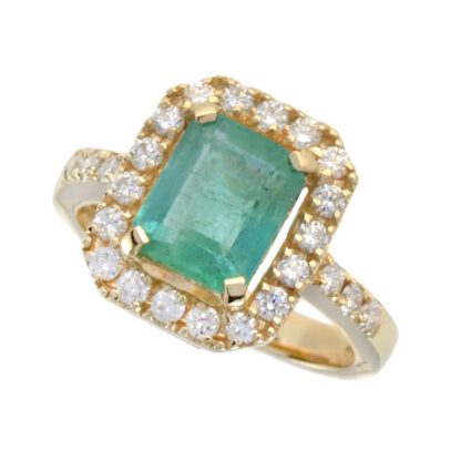 4465E - Y Classic Emerald & Diamond Ring in 14KT Yellow Gold