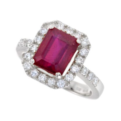4465R Classic Ruby & Diamond Ring in 14KT White Gold