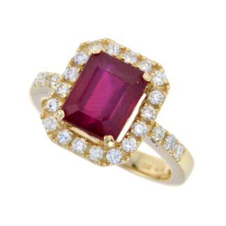 Classic Ruby & Diamond 4465R Ring in 14KT Yellow Gold