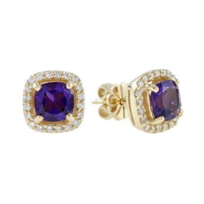 44661A Classic Amethyst & Diamond Earrings in 10KT Gold