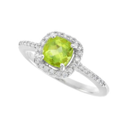 4466P Classic Peridot & Diamond Ring in 10KT Gold