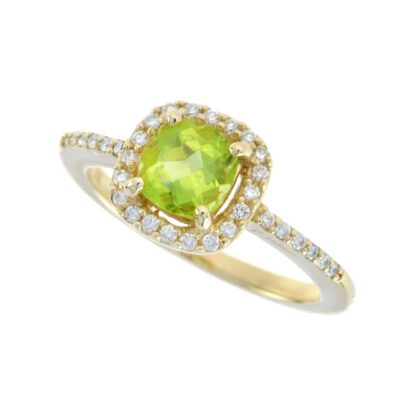 4466P Classic Peridot & Diamond Ring in 10KT Gold