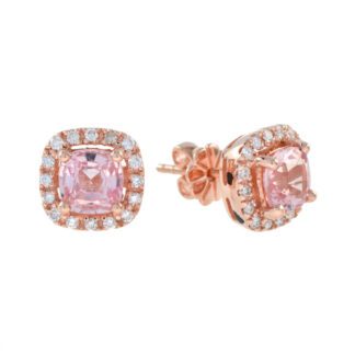 44901M Classic Morganite & Diamond Earrings in 10KT Rose Gold