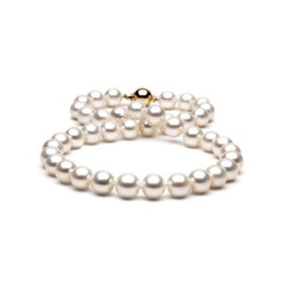0578504 Necklace with 10-11mm Pearls in 14KT White Gold Clasp