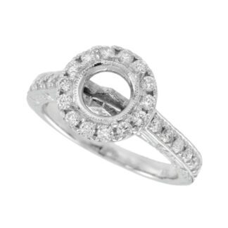 Halo Semi-mount with Diamonds in 14KT Gold