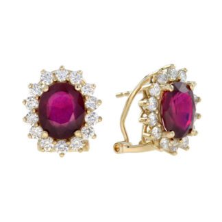 2245R Ruby & Diamond Earrings in 14KT Gold