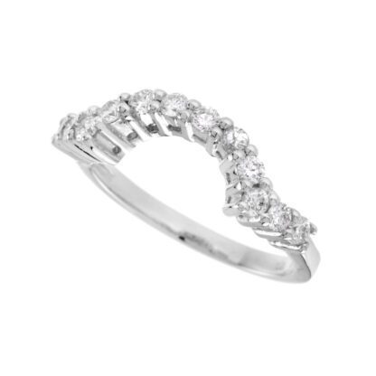 459321B-W Curved Diamond Wedding Band in 14KT White Gold